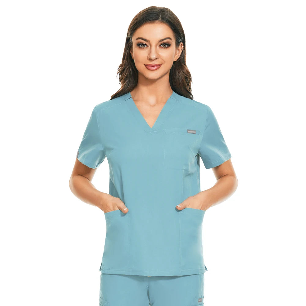 NurseMurse Light Blue V-Neck Top (Female)