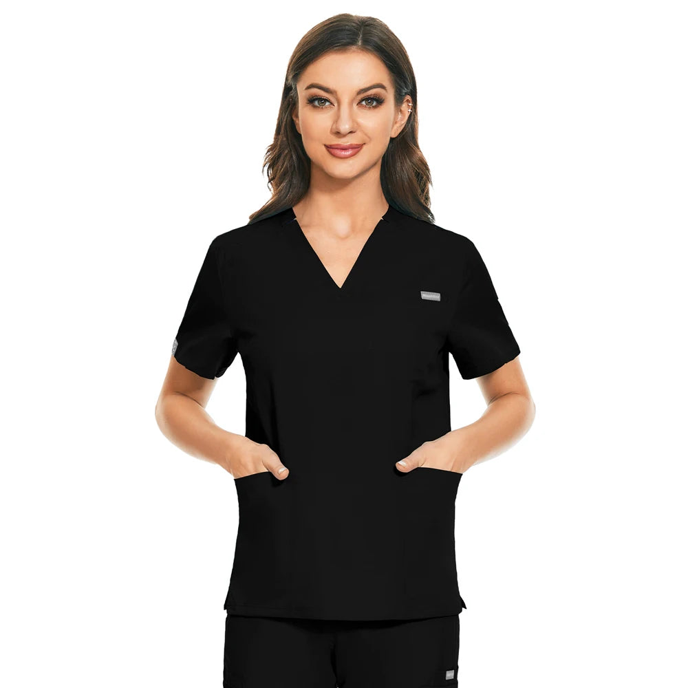 NurseMurse Black V-Neck Top (Female)