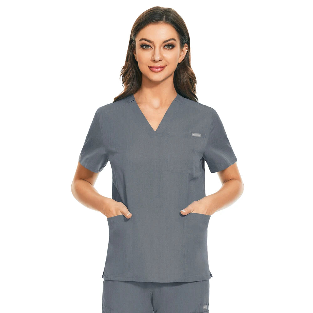 NurseMurse Grey V-Neck Top (Female)