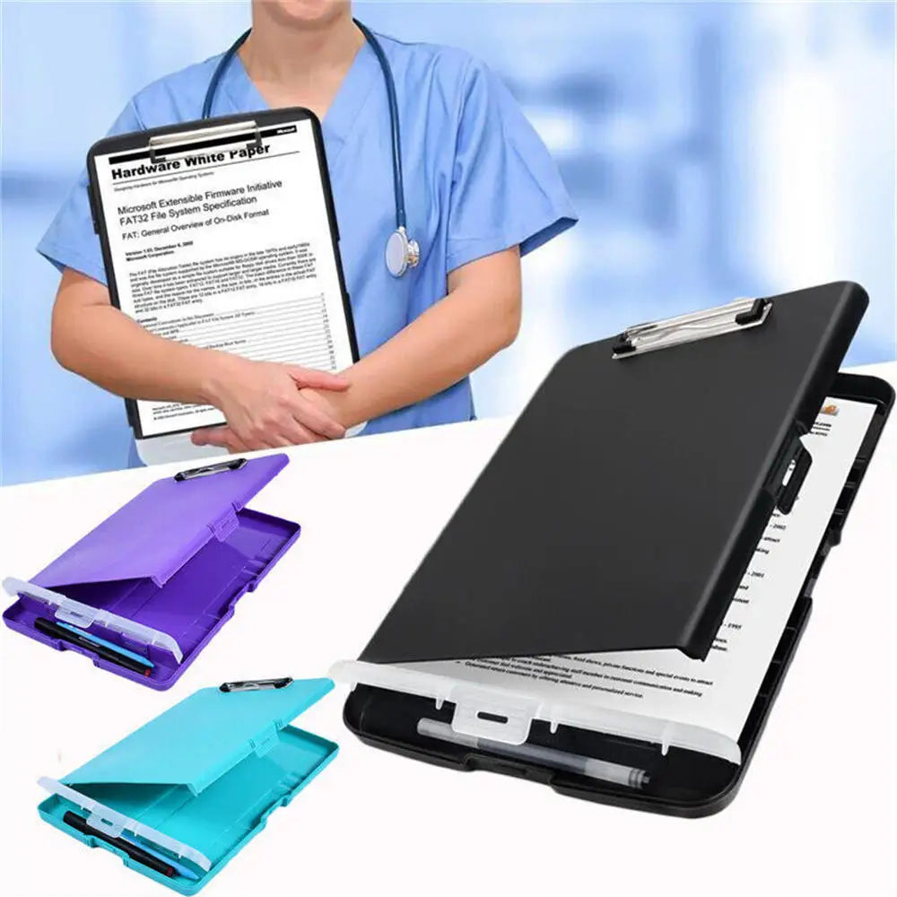 NurseMurse Plastic Storage Clipboard File Box Case