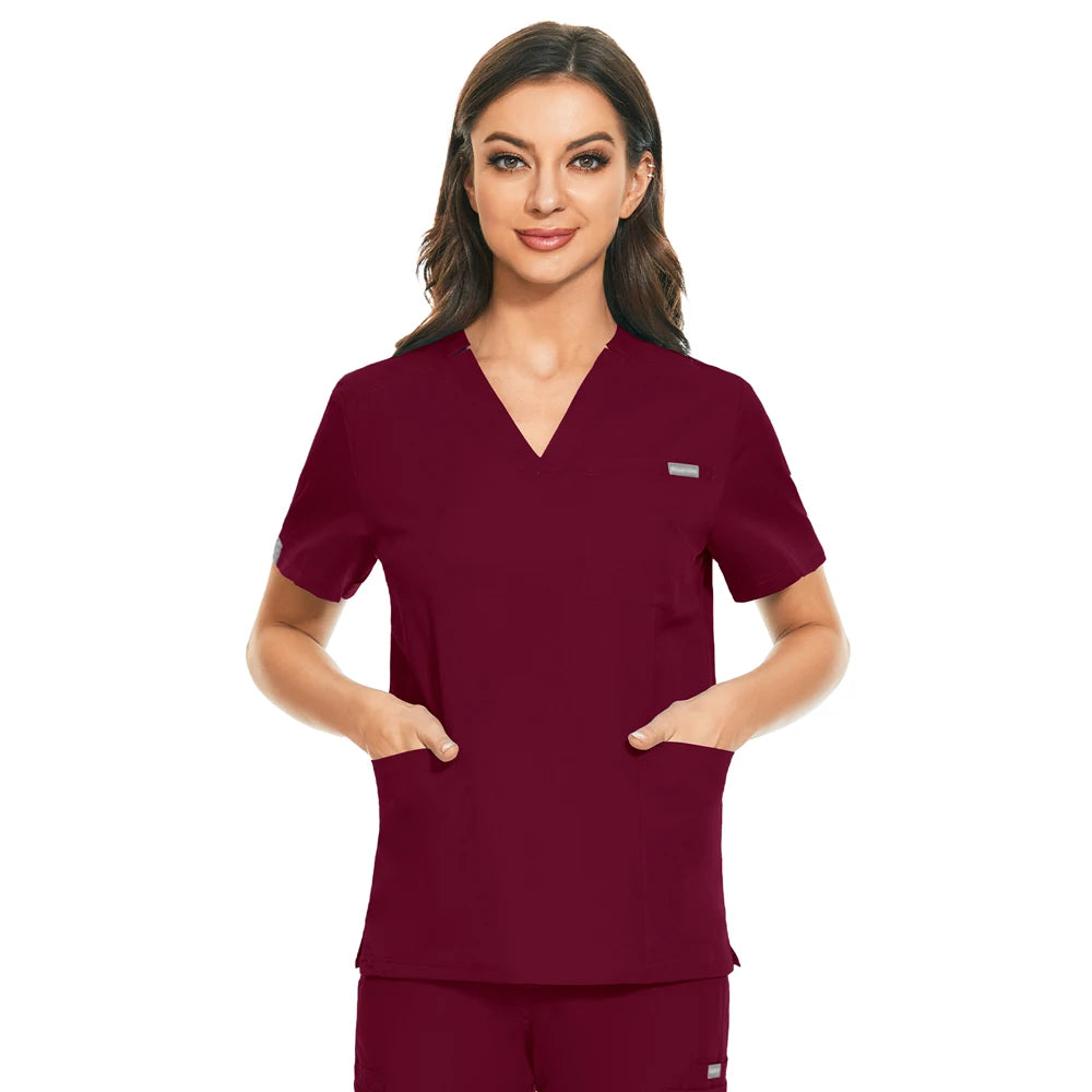 NurseMurse Burgundy V-Neck Top (Female)