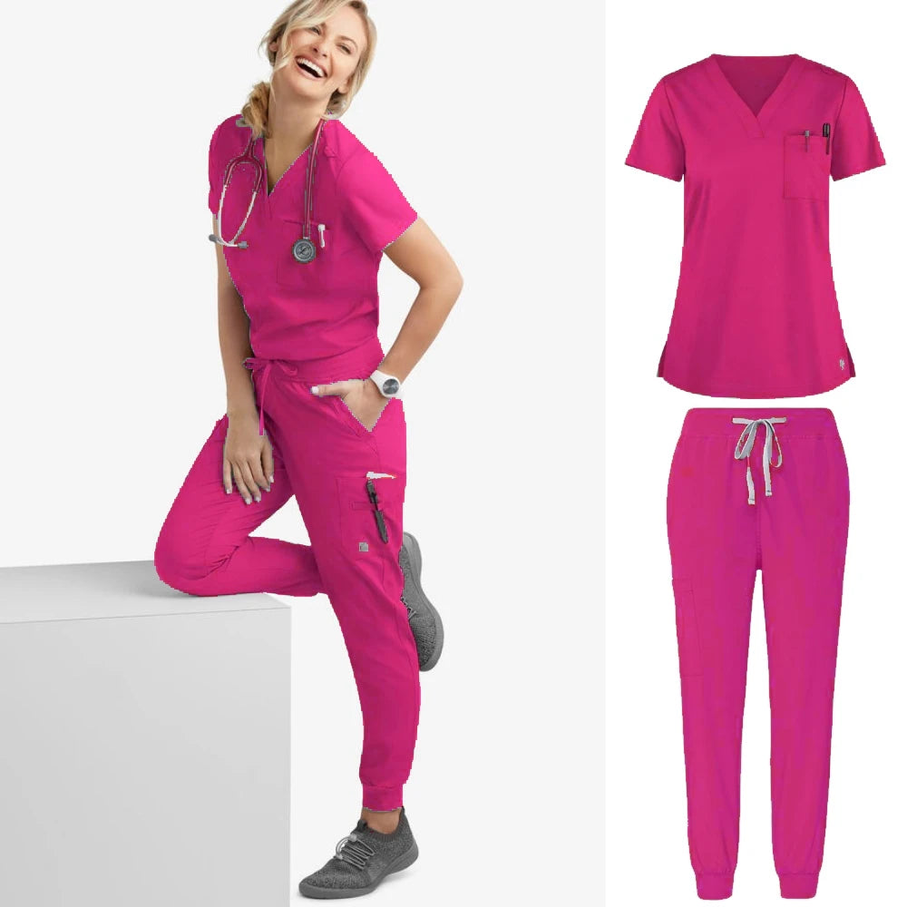 NurseMurse Rose Red Scrub Set (Female)